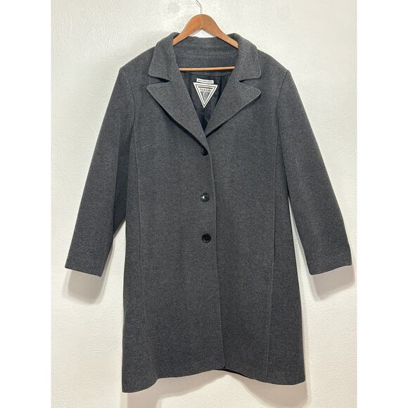 VTG Marvin Richards 100% Wool Coat 2X Grey Classic Preppy Timeless Old Money